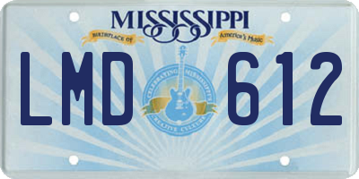 MS license plate LMD612