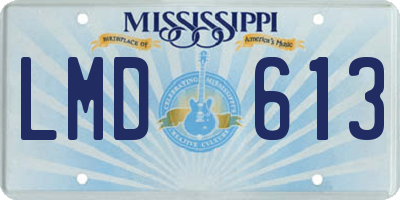 MS license plate LMD613