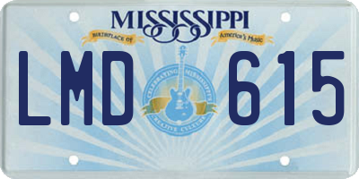 MS license plate LMD615