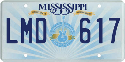 MS license plate LMD617