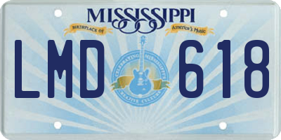 MS license plate LMD618