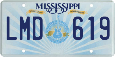 MS license plate LMD619