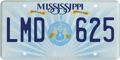 MS license plate LMD625