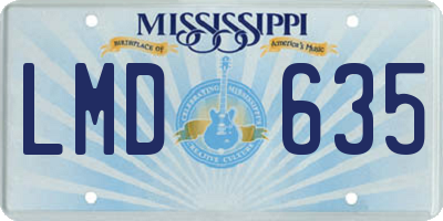 MS license plate LMD635