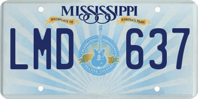 MS license plate LMD637