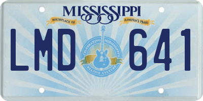 MS license plate LMD641