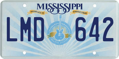 MS license plate LMD642
