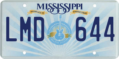 MS license plate LMD644