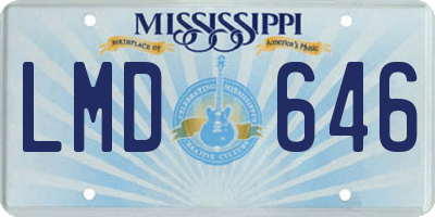 MS license plate LMD646
