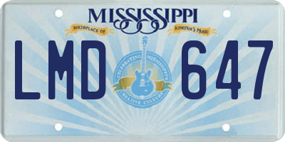MS license plate LMD647