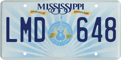 MS license plate LMD648
