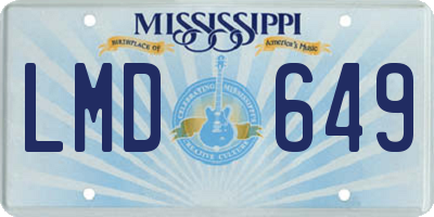 MS license plate LMD649