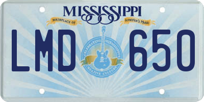 MS license plate LMD650