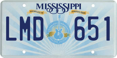 MS license plate LMD651