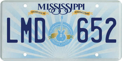 MS license plate LMD652