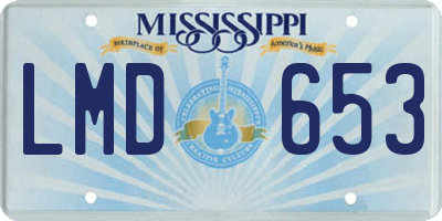 MS license plate LMD653