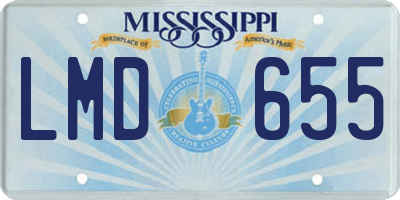 MS license plate LMD655