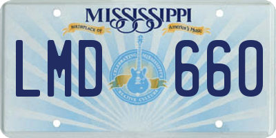 MS license plate LMD660