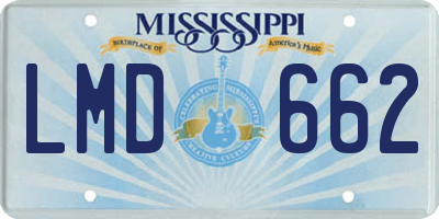 MS license plate LMD662