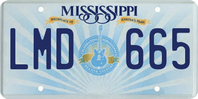 MS license plate LMD665