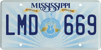 MS license plate LMD669