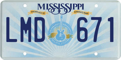 MS license plate LMD671