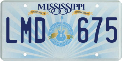 MS license plate LMD675