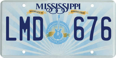 MS license plate LMD676