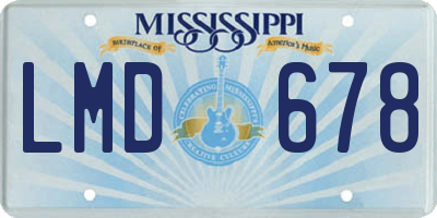 MS license plate LMD678
