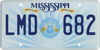 MS license plate LMD682