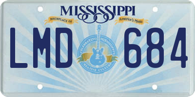 MS license plate LMD684