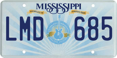 MS license plate LMD685