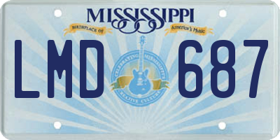 MS license plate LMD687