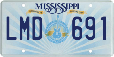 MS license plate LMD691