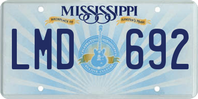 MS license plate LMD692