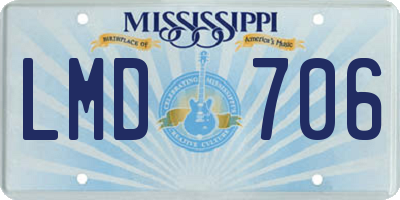 MS license plate LMD706