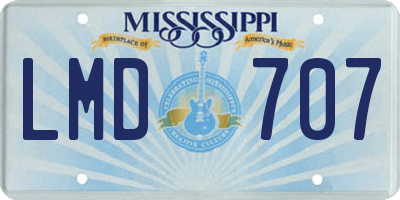 MS license plate LMD707