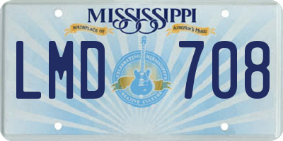 MS license plate LMD708