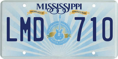 MS license plate LMD710