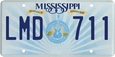 MS license plate LMD711