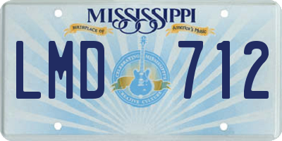 MS license plate LMD712