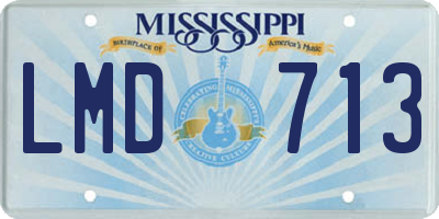 MS license plate LMD713