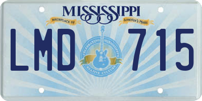 MS license plate LMD715