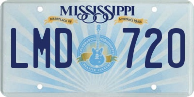 MS license plate LMD720