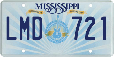 MS license plate LMD721