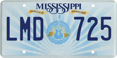 MS license plate LMD725