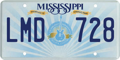 MS license plate LMD728