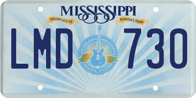 MS license plate LMD730