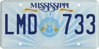 MS license plate LMD733