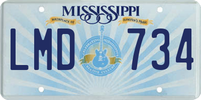 MS license plate LMD734